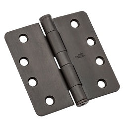 Commercial Door Hinges 4 Inch 1/4 Radius Oil Rubbed Bronze 3 Pack