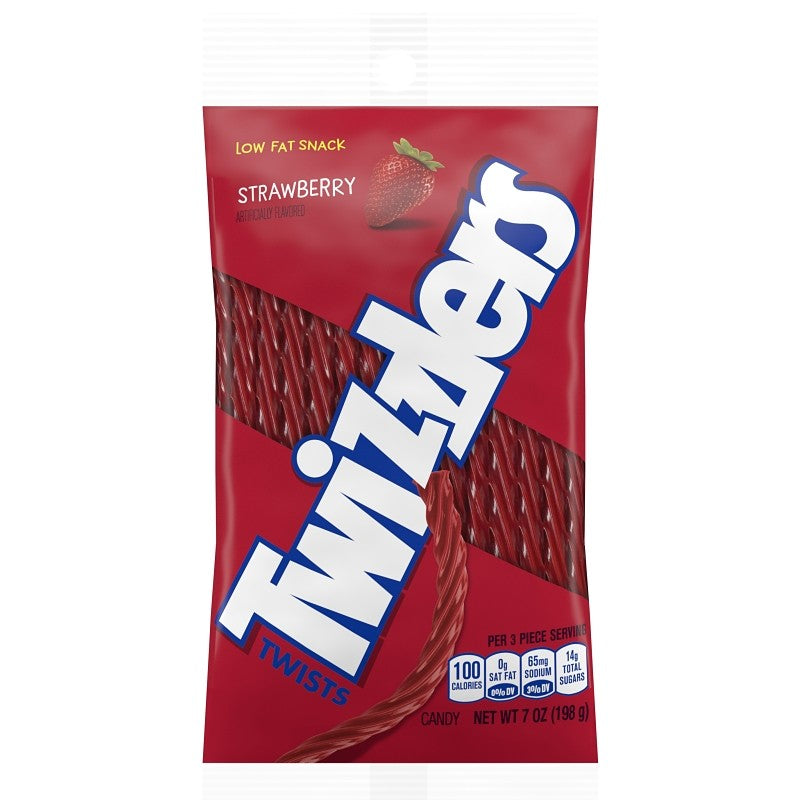 Twizzlers TWZ12 Candy and Gum Licorice, Strawberry Flavor, 7 oz Bag (Pack of 12)