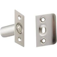 Adjustable Ball Catch With Plates 1 By 2-1/8 Inch Satin Nickel