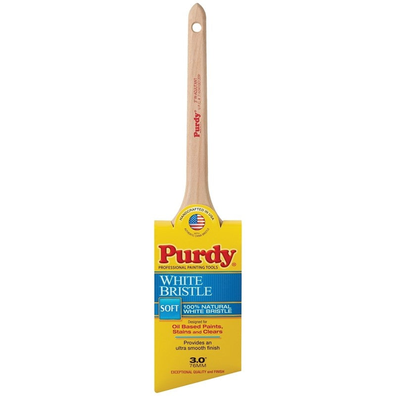 Purdy 024430 Trim Brush, Natural White, Natural Hardwood Handle, 3 in W, China Bristle, Rat Tail Handle