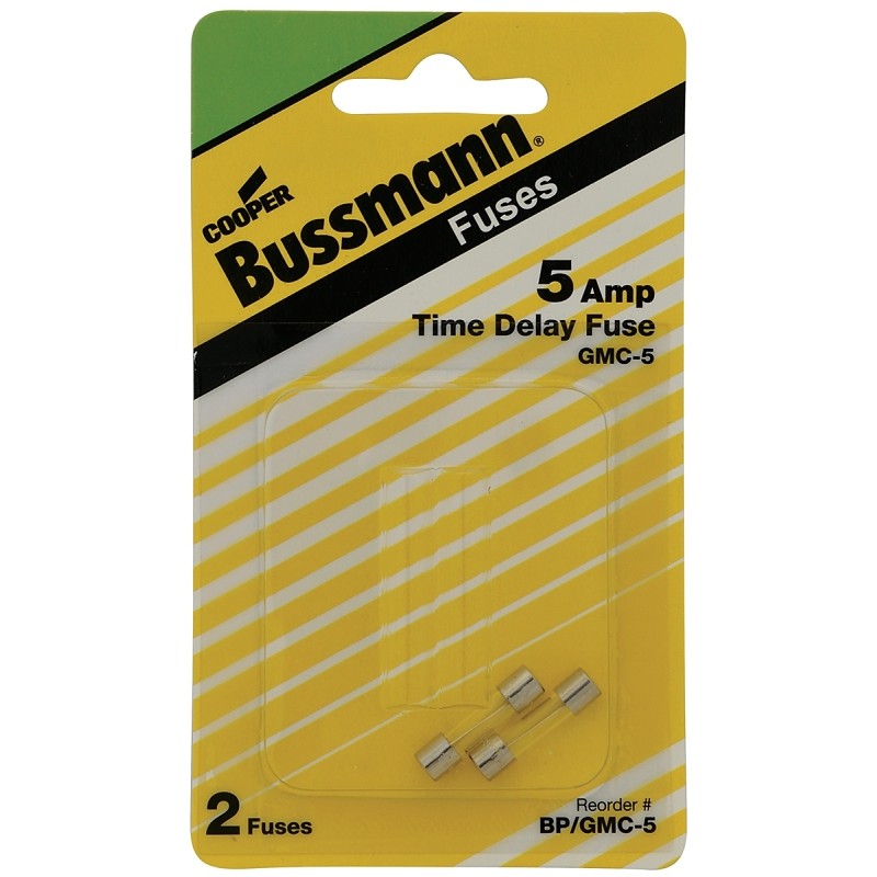 Bussmann BP/GMC-5 Time Delay Fuse, 5 A, 125 V, 10 kA Interrupt, Glass Body