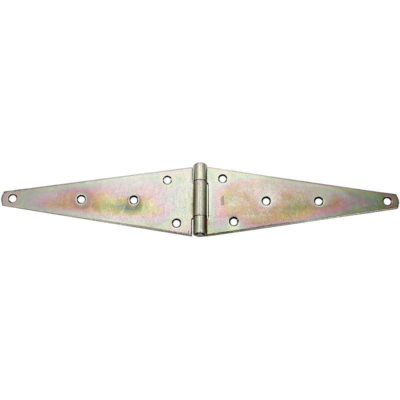 National Hardware N127-910 Strap Hinge, 4.6 in W Frame Leaf, 0.16 in Thick Leaf, Steel, Zinc, Wall Mounting