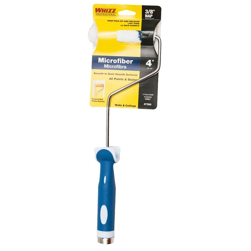 Whizz 77600 Mini Roller, 3/8 in Nap, Microfiber Roller, Soft Touch Handle