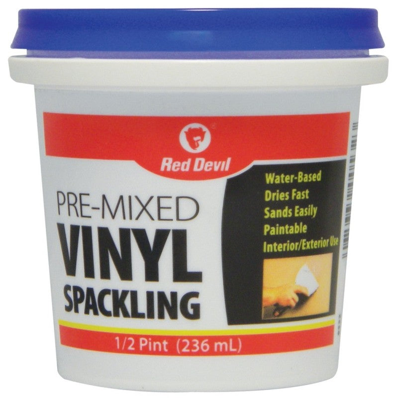 Red Devil 0532 Spackling Compound, Latex, Oil, Water Base, Off-White, 0.5 pt Tub