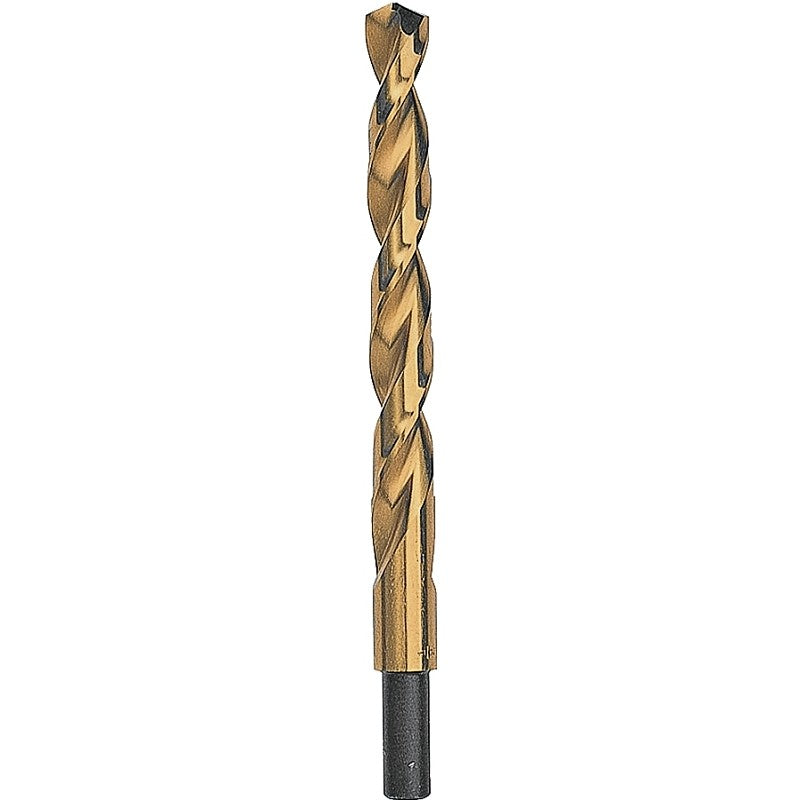 DEWALT DW1332 Jobber Drill Bit, 1/2 in Dia, 6 in OAL, Parabolic Flute, 3/8 in Dia Shank, Reduced Shank