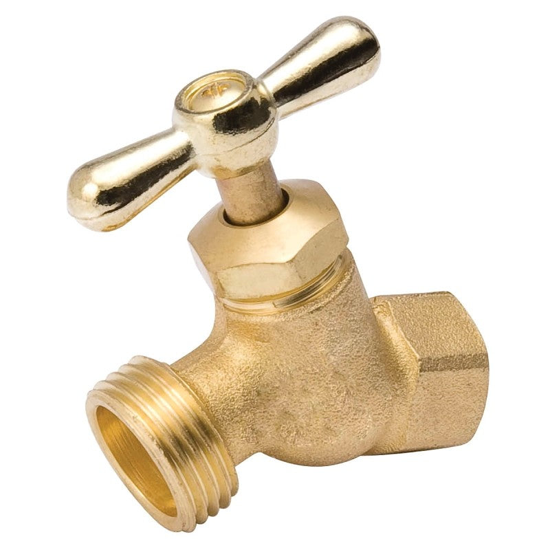 B & K 102-403 Hose Bibb, 1/2 x 3/4 in Connection, FPT x Male Hose, 125 psi Pressure, Brass Body