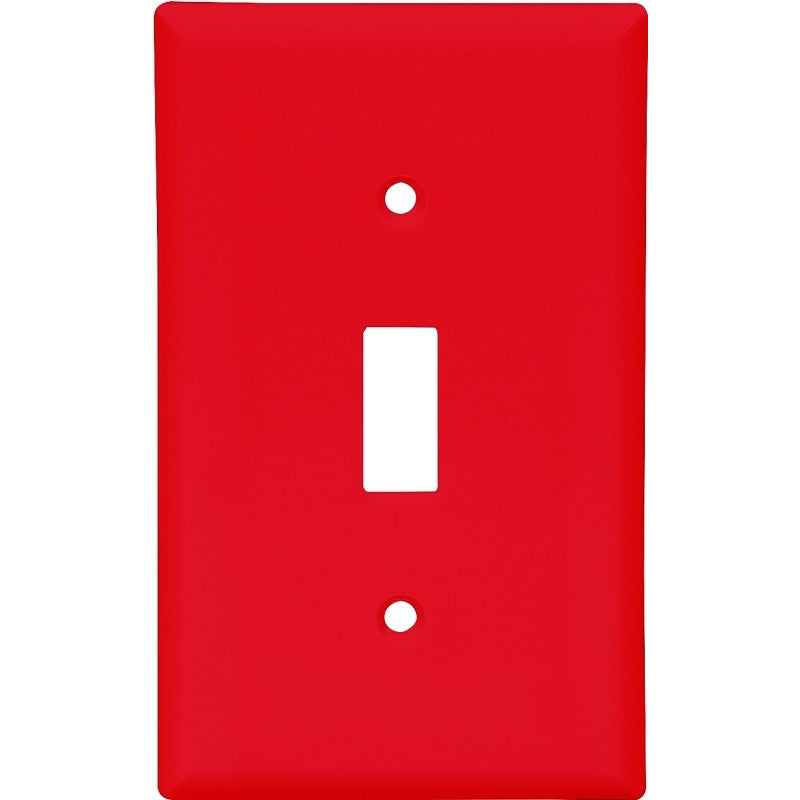 Eaton Wiring Devices 5134RD-BOX Wallplate, 4-1/2 in L, 2-3/4 in W, 1 -Gang, Nylon, Red, High-Gloss (Pack of 15)