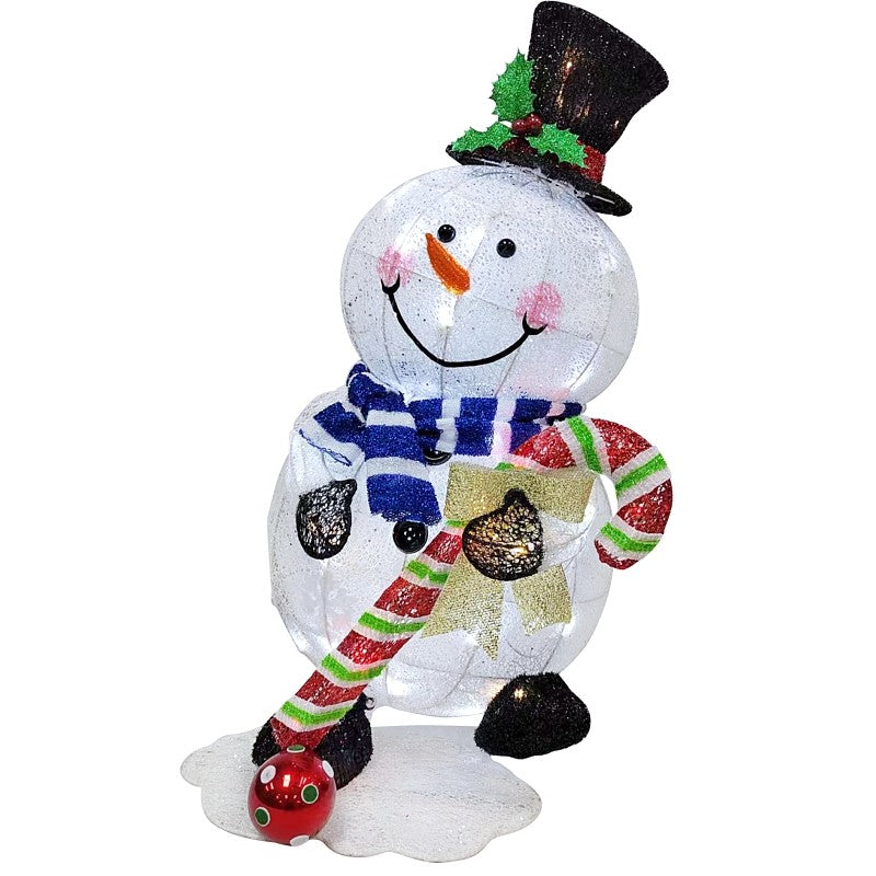 Puleo Asia Limited 75-YD1038L Lighted Snowman, LED, Cool White/Warm White/Red, 32 H in