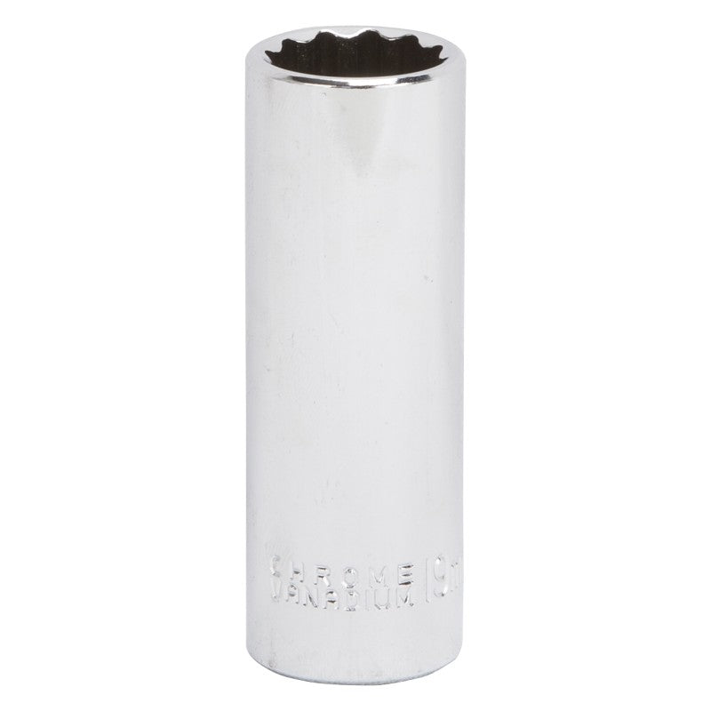 Vulcan MT6528980 Drive Socket, 19 mm Socket, 1/2 in Drive, 12-Point, Chrome Vanadium Steel, Chrome