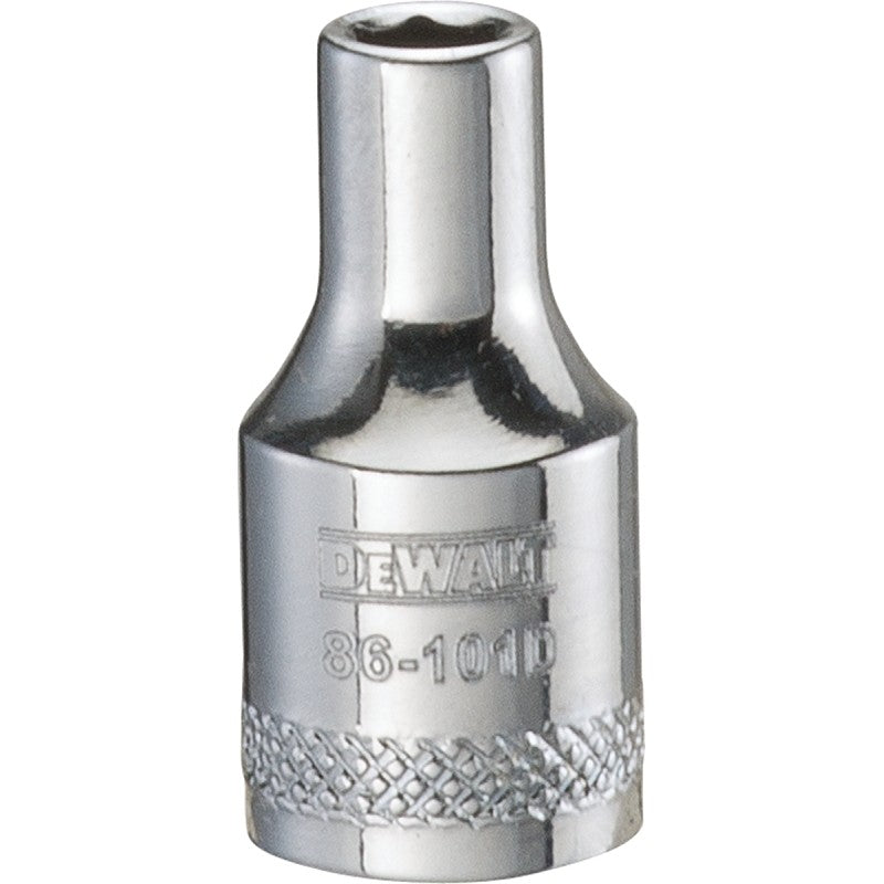 DEWALT DWMT86101OSP Hand Socket, 4 mm Socket, 1/4 in Drive, 6-Point, Vanadium Steel, Polished Chrome
