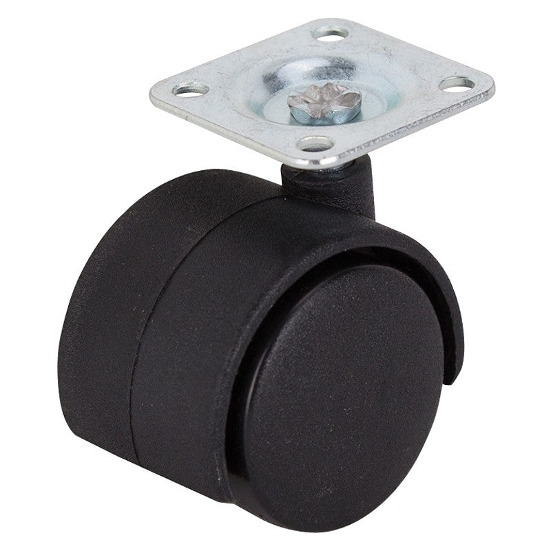 ProSource JC-F01-PS Caster, 1-5/8 in Dia Wheel, 1-5/8 in W Wheel, Nylon Wheel, Black, 40 lb, Steel Housing Material
