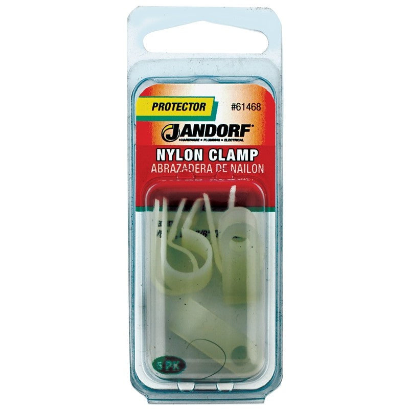 Jandorf 61468 Cable Clamp, 3/8 in Max Bundle Dia, 3/8 in W, Nylon, Natural