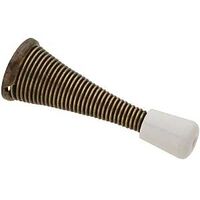 Heavy Duty Spring Door Stops 3 Inch Antique Brass 2 Pack