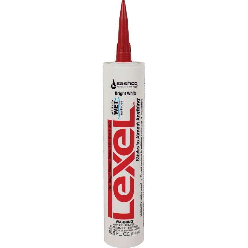 Sashco 13030 Elastic Sealant, White, 7 days Curing, 0 to 120 deg F, 10.5 oz Cartridge (Pack of 12)