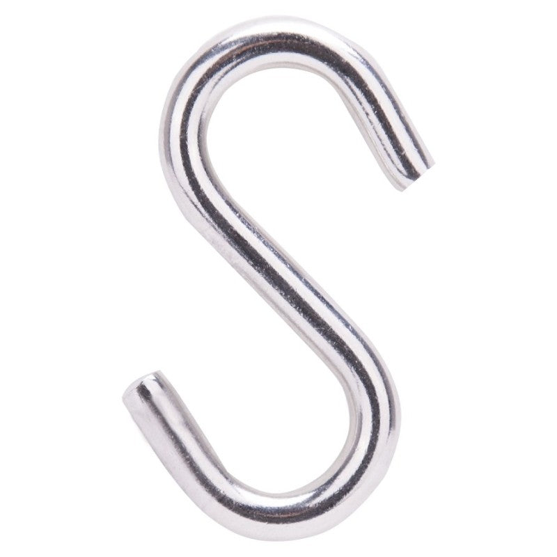 ProSource LR380 S-Hook, 158 lb Working Load, 19/64 in Dia Wire, Stainless Steel, Stainless Steel (Pack of 10)