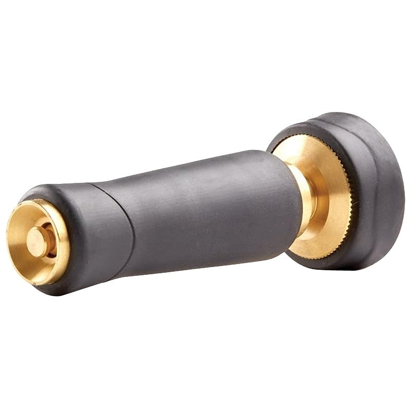 Gilmour 805282-1001 Twist Watering Nozzle, 3/4 in, GHT, 2.5 to 5 gpm, Brass/Rubber, Black
