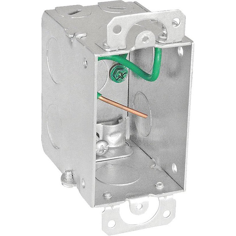 Southwire G602-R-UPC Switch Box, 1-Gang, 11-Knockout, 1/2 in Knockout, Steel, Silver, Galvanized