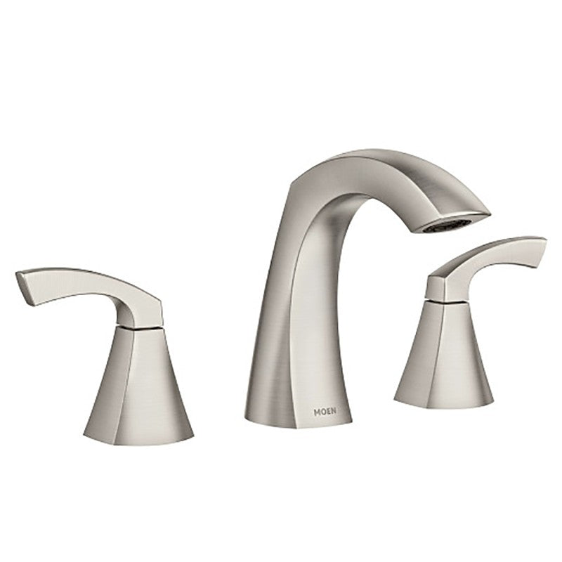 Moen 84504SRN Bathroom Faucet, 1.2 gpm, 2-Handle, 3-Faucet Hole, Spot Resistant Brushed Nickel