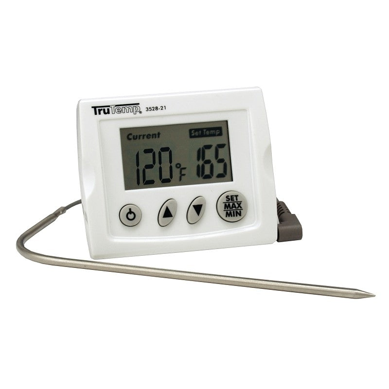 Taylor 3518N Probe Wire Thermometer, 32 to 392 deg F, Digital, LCD Display, Gray/White