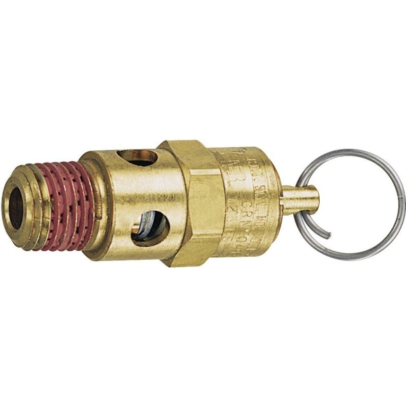 Tru-Flate 21-707 Safety Valve, 1/4 in, Brass Body