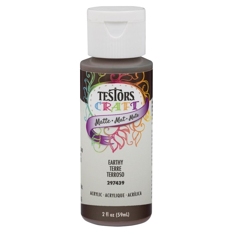 Testors 297439 Acrylic Craft Paint, Matte, Earthy, 2 oz, Bottle