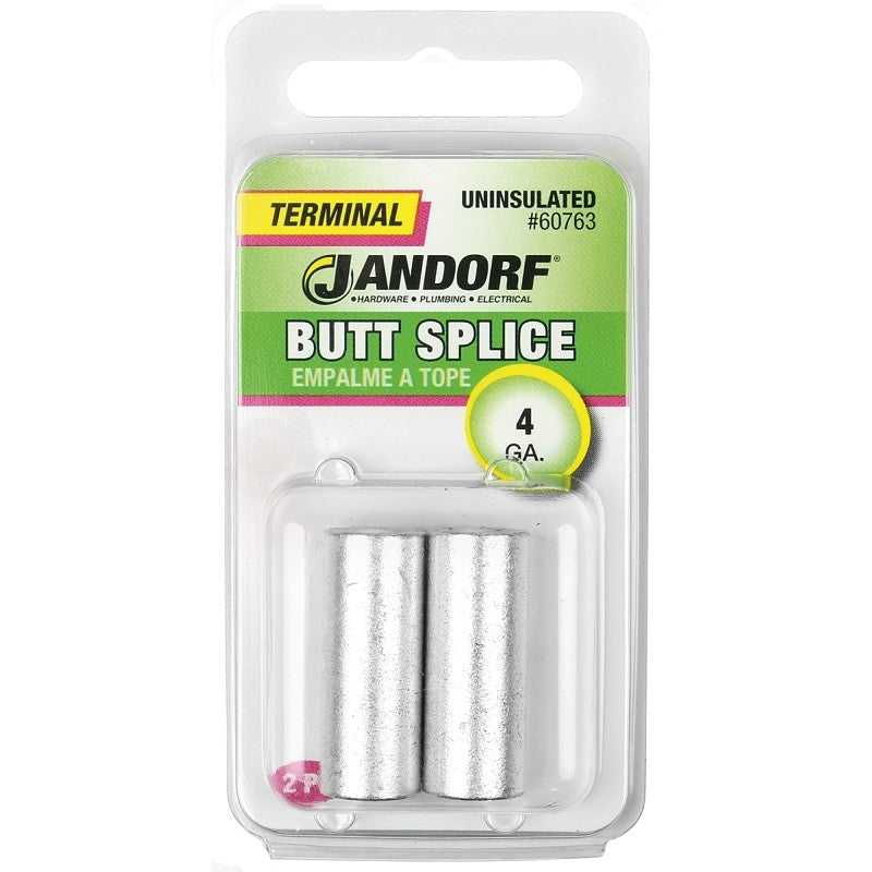 Jandorf 60763 Butt Splice Connector, 4 AWG Wire, Copper Contact