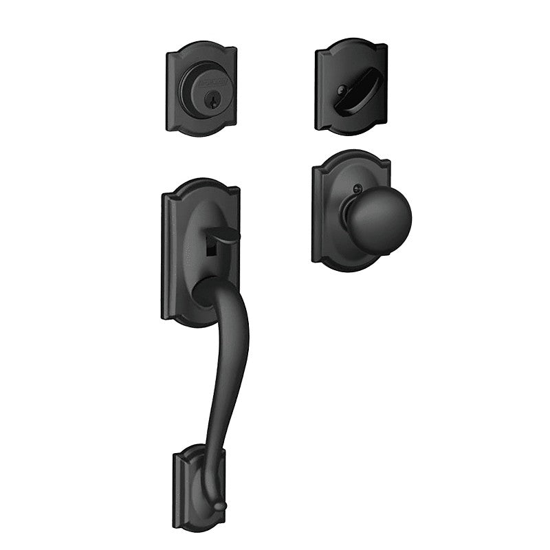 Schlage F Series F60 CAM 622 PLY Combination Lockset, Mechanical Lock, Knob Handle, Round Design, Matte Black, Yes