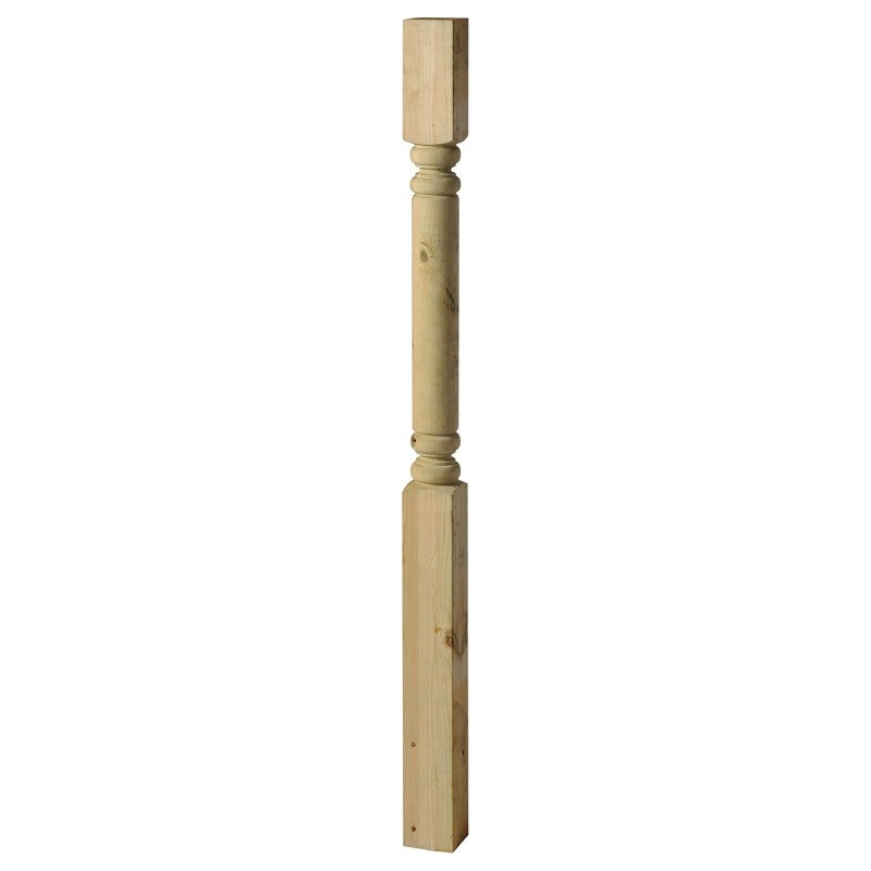 UFP 362854 Colonial Newel Post, 48 in L Actual, 3-1/4 in W Actual, 54 in L Nominal, 4 in W Nominal