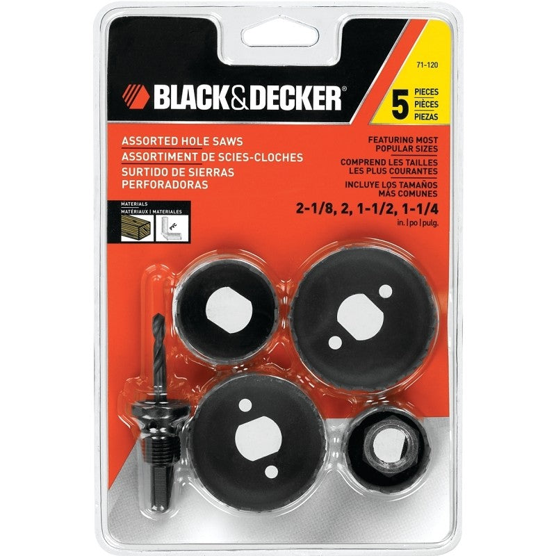 Black+Decker 71-120 Hole Saw Kit, 5-Piece, Steel