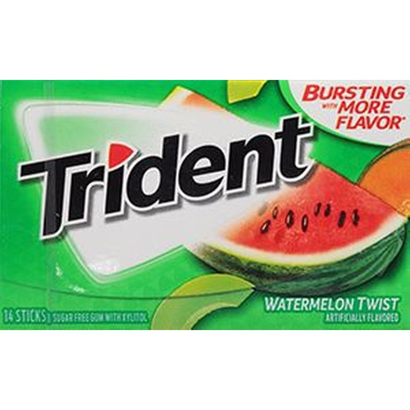 Trident MOZ01112 Gum, Watermelon Twist Flavor, 1.1 oz (Pack of 12)