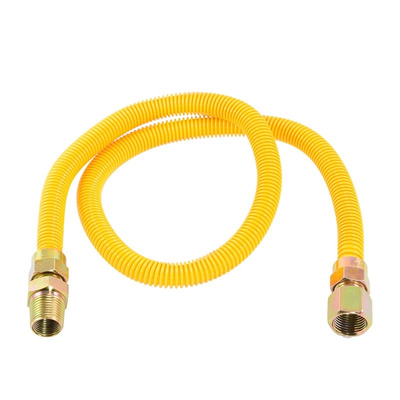 Eastman EZ-20 Series 20YE515036B Gas Connector, 1/2 in, FIP x MIP, 304 Stainless Steel, Epoxy-Coated, 36 in L