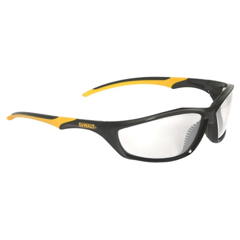 DEWALT DPG96-1C Safety Glasses, Clear Lens, Black/Yellow Frame, Hard-Coated Lens, Polycarbonate Lens, Full Frame