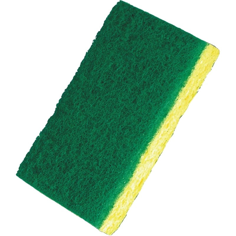 Birdwell 369-48 Scouring Pad, 4-1/2 in L, 2-7/8 in W, Green/Yellow
