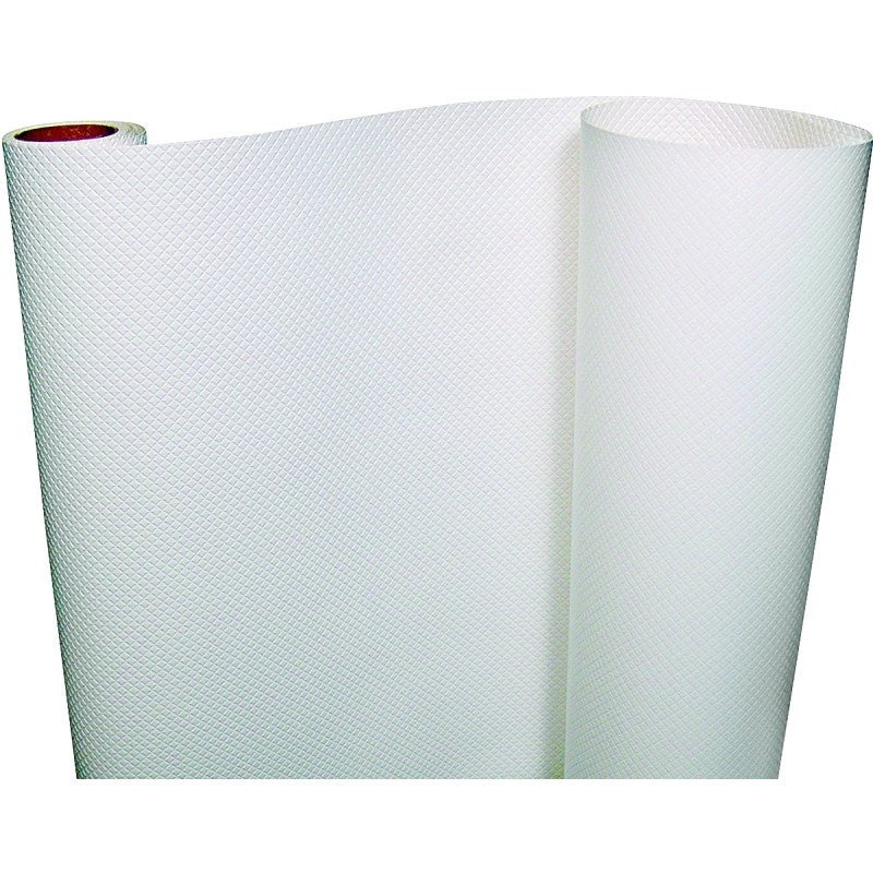 Con-Tact 05F-C5T11-06 Embossed Shelf Liner, 5 ft L, 12 in W, Vinyl, White