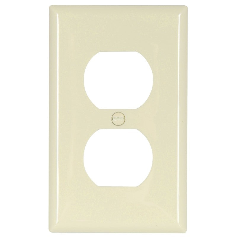 Eaton Wiring Devices 5132LA Receptacle Wallplate, 4-1/2 in L, 2-3/4 in W, 1 -Gang, Nylon, Light Almond, High-Gloss (Pack of 15)