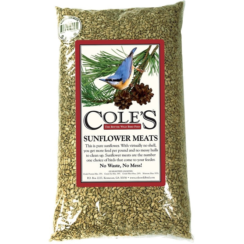 Cole's SM05 Straight Bird Seed, 5 lb Bag, Ingredients: 100% Sunflower Meats
