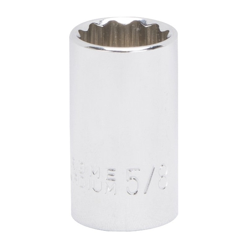 Vulcan MT6515878 Drive Socket, 5/8 in Socket, 1/2 in Drive, 12-Point, Chrome Vanadium Steel, Chrome