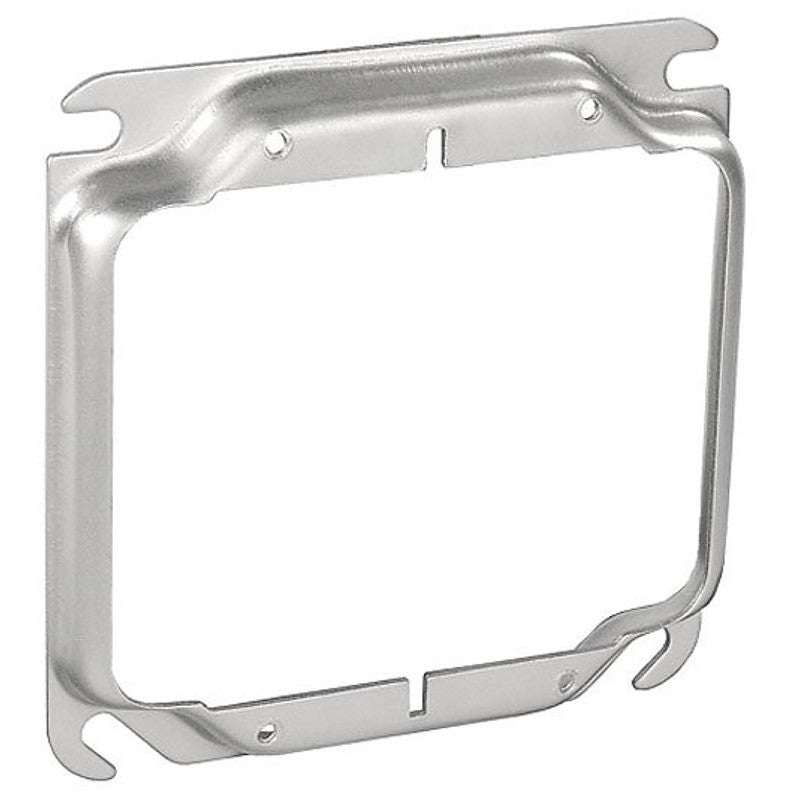 Southwire 52C17-UPC Device Ring, 1/2 in L, 4 in W, Square, 2-Gang, Steel, Silver, Galvanized