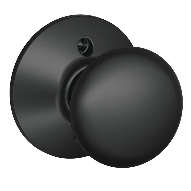 Schlage F170 PLY 622 Dummy Knob, Knob Handle, Round Design, Matte Black, Residential, Metal