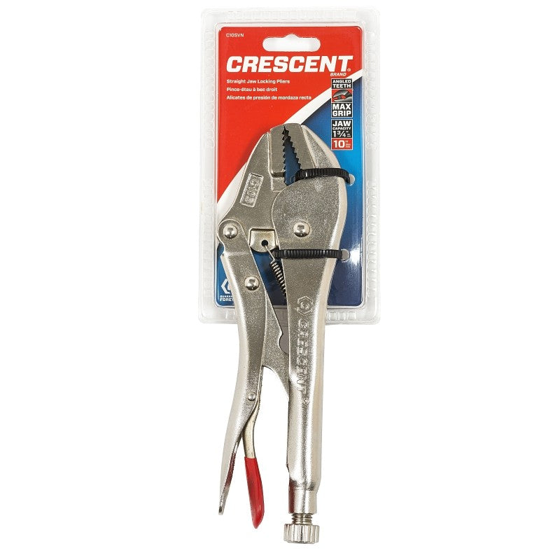 Crescent C10SVN/C10SV Locking Plier, 10 in OAL, Non-Slip Grip Handle, 1-7/8 in Jaw Opening