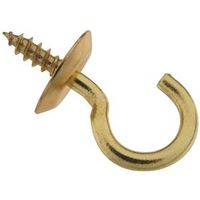 Cup Hooks 5/8 Inch Solid Brass 6 Pack