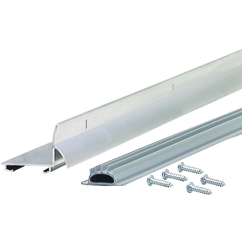 M-D 06015 Door Bottom with Drip Cap, Silver, 36 in L, 1-3/8 in W, 1-3/32 in H, Aluminum