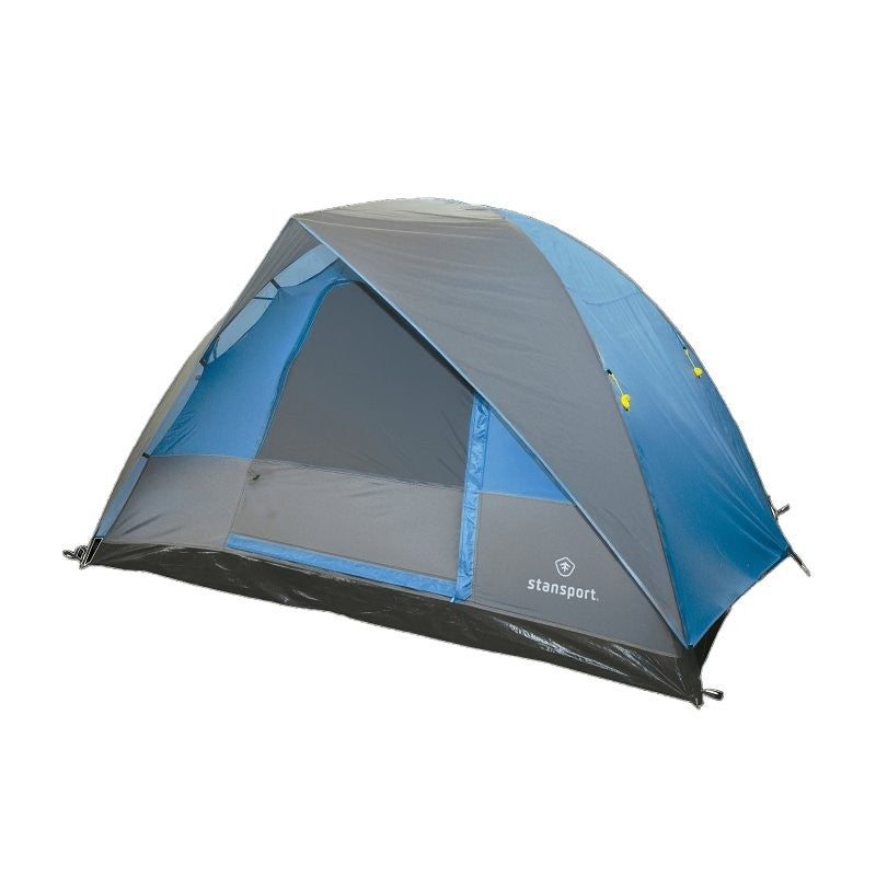 Stansport 733 Teton Dome Tent, 96 in L, 120 in W, 6 Person, Blue/White