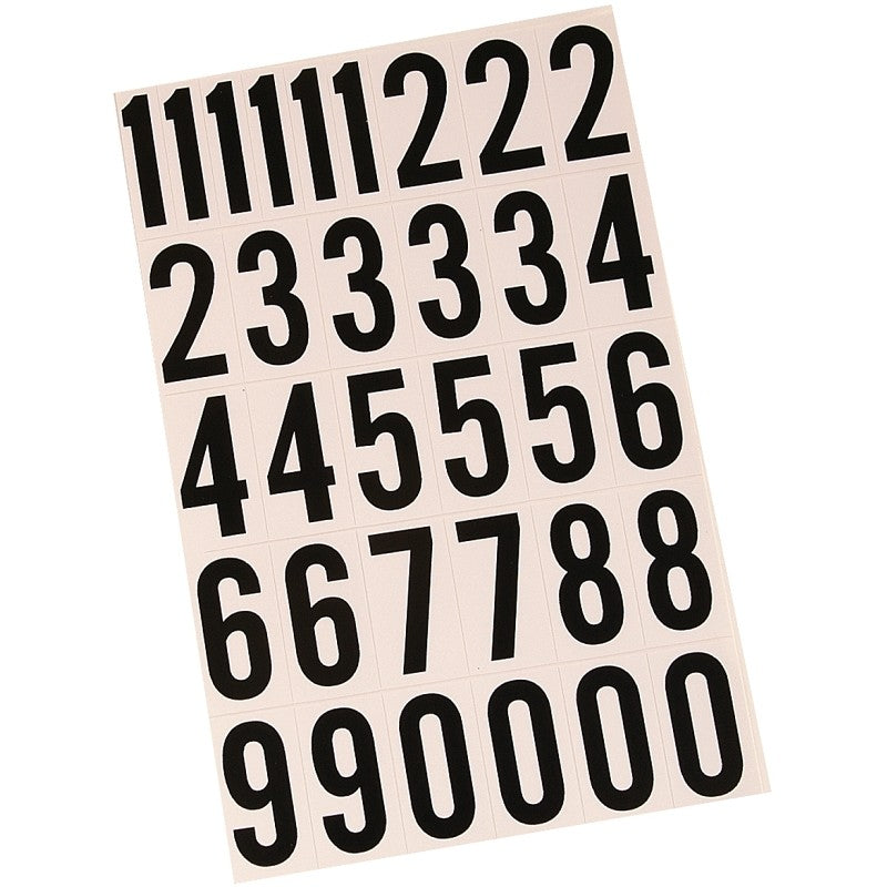 Hy-Ko MM-7N Packaged Number Set, 7.72 in W x 11.66 in H Dimensions, 1-3/4 in H Character, Black Character, Vinyl