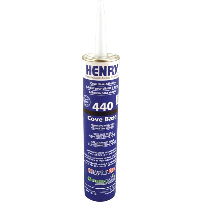 Henry 12105 Cove Base Adhesive, Beige, 11 oz Cartridge