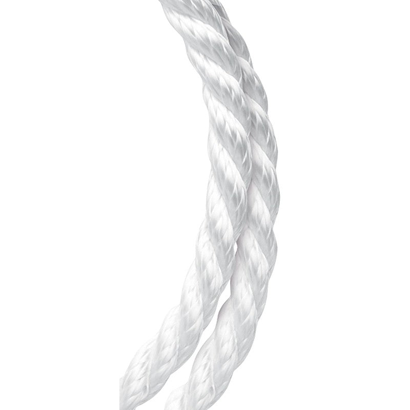 Baron 53211 Rope, 3/8 in Dia, 50 ft L, 334 lb Working Load, Nylon/Poly, White