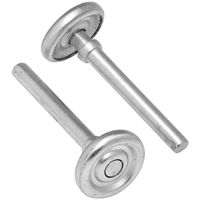Standard 1-7/8 Inch Garage Door Steel Rollers 4-3/8 Inch Stem 7/16 Inch Shaft 2 Pack