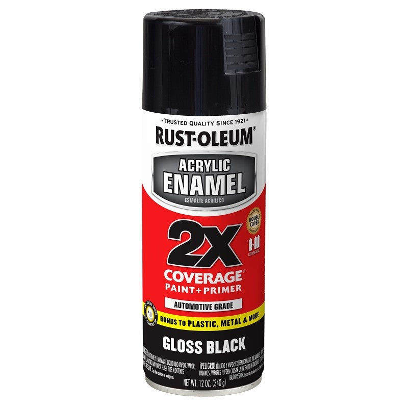 Rust-Oleum 271903 Automotive Spray Paint, Solvent Base, Gloss, Black, 12 oz Can