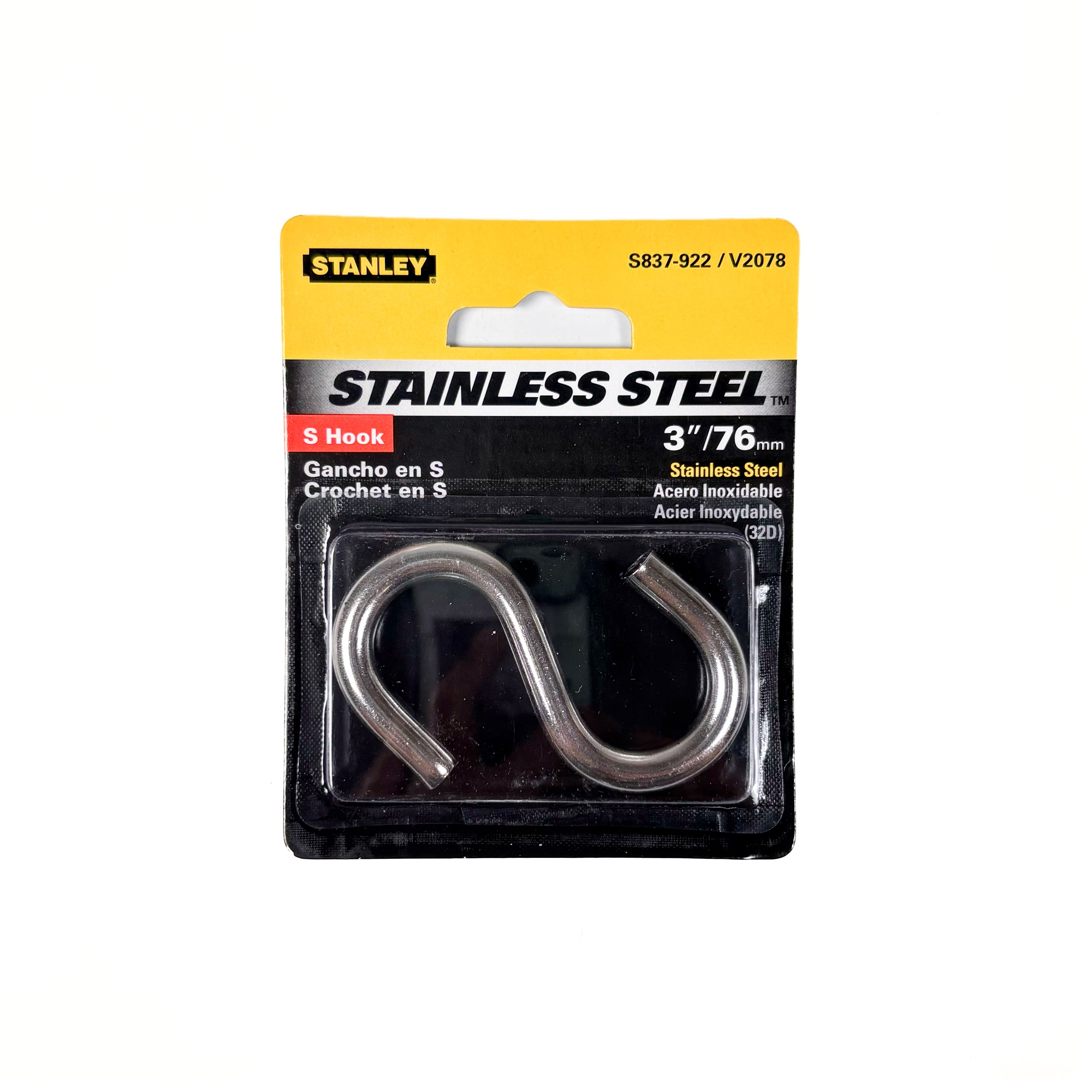Heavy Open S Hook 3 Inch Stainless Steel