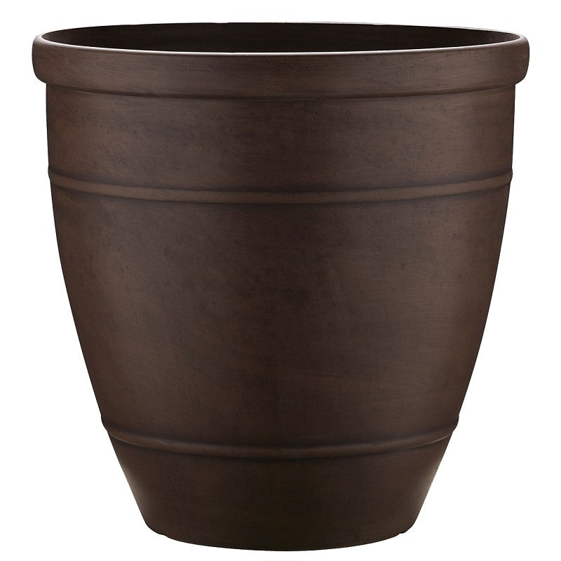 Southern Patio RUB-091547 Wright Planter, 18 in H, Rubber, Brown